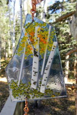 Custom Made Aspen Fused Glass Garden Spinner