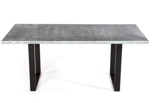 Custom Made Zinc Table  Zinc Dining Table - The Maddox Zinc Top Table