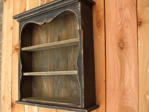 Custom Made Shabby Chic Style Black Wall Shelf, Distressed, Book Shelf,  French Country, Display Case