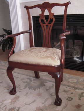 Custom Made Side And Arm Chair, Chippendale, Townsend Style, Mahogany