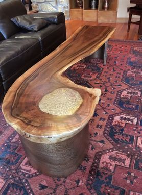 Custom Made Walnut Slab Coffee Table