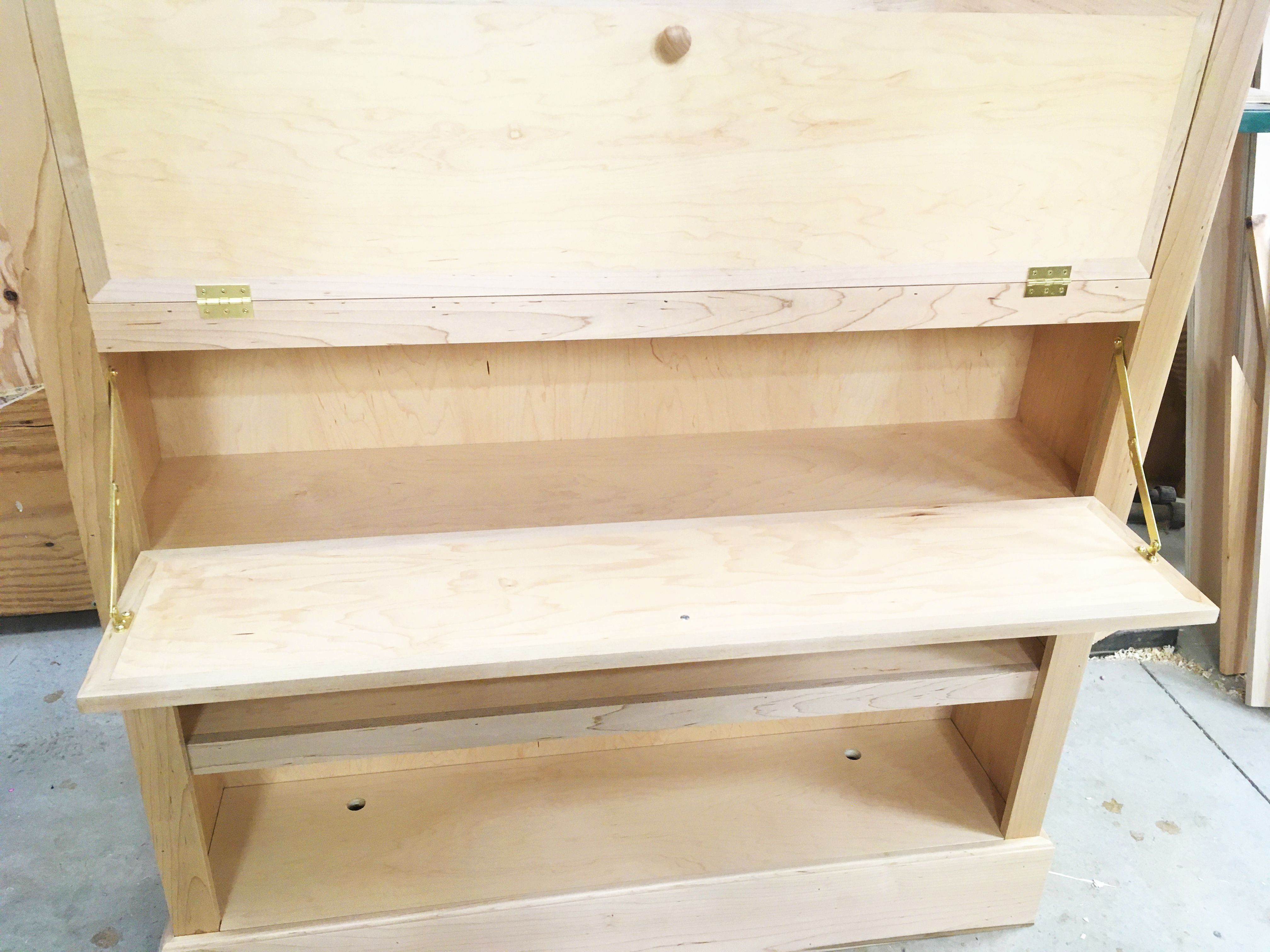 Hand Crafted Custom Bookcase With Fold Down Desks by Kit Clark