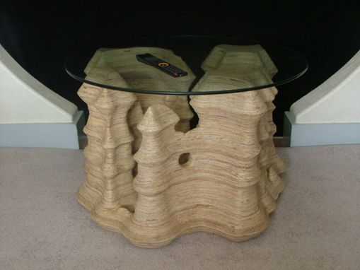 Custom Made 4 Pillars White Canyon Occasional Table