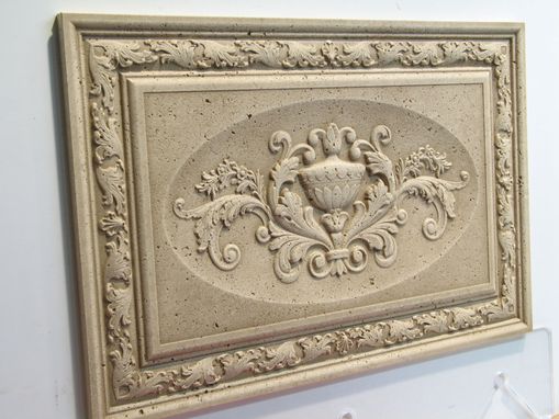 Custom Made Travertine Decorative Relief Tile With Ornate Border