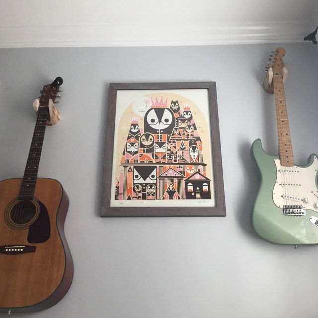 Buy Hand Made Guitar Wall Hanger, Unique Wood Log Instrument Stand