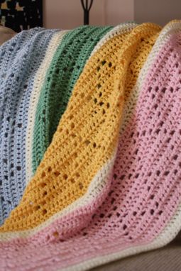 Custom Made Crochet Striped Baby Blanket
