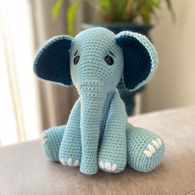 Custom Made Elliott The Elephant, Elephant Plushie, Crochet Plush, Elephant Toy