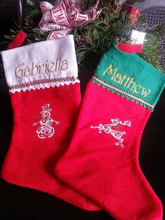 Christmas Stockings Embroidered 