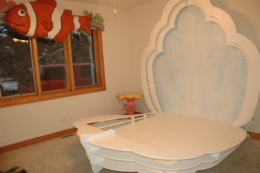 Custom Made Ocean Themed Child's Room With Clam Shell Bed & Clownfish Valance
