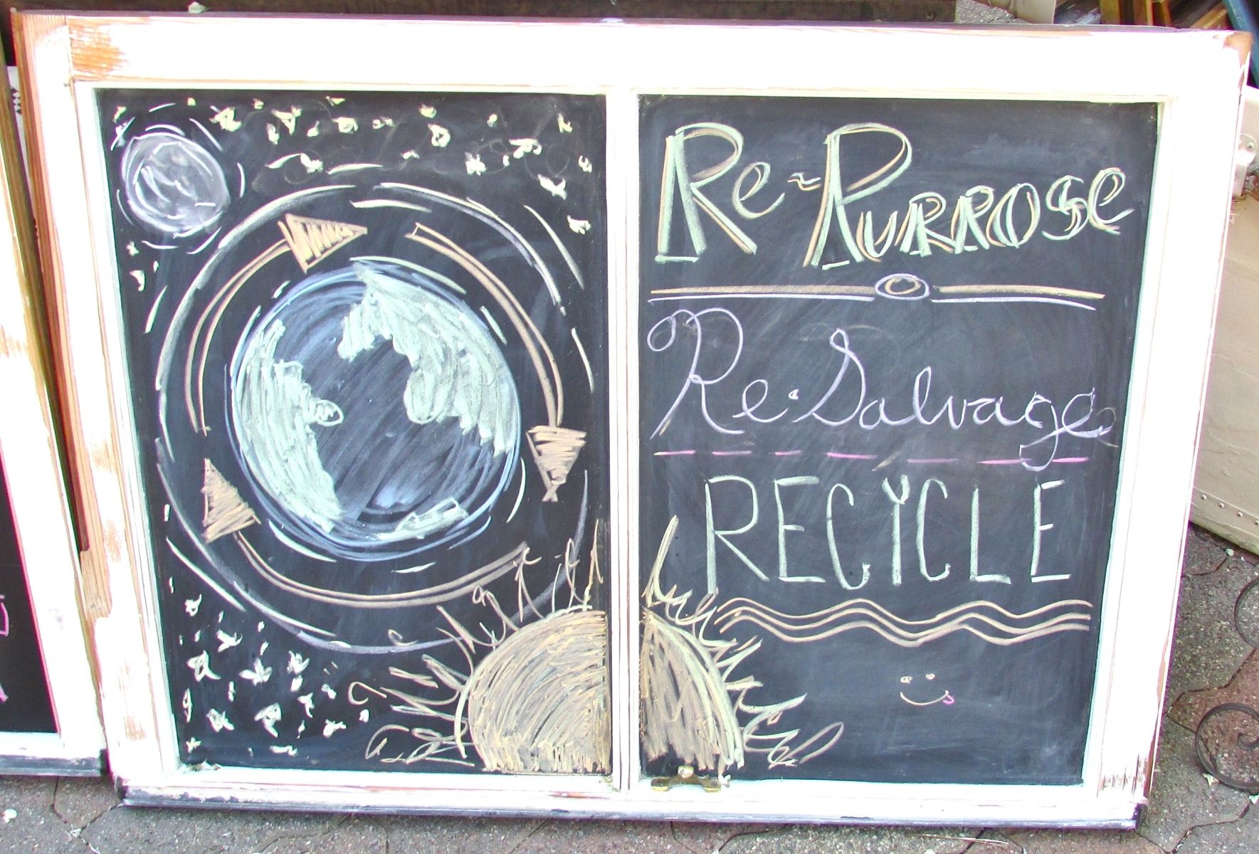 Hand Crafted Repurposed Chalkboards Made From Recycled Windows by