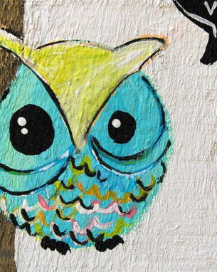Custom Made Owl In Teal And Lime -Motivational Words