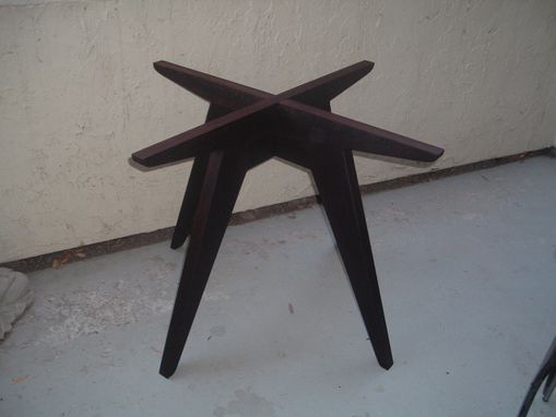 Custom Made "Stark Trek" Extended Teepee Table Base In Wenge For 48" Base