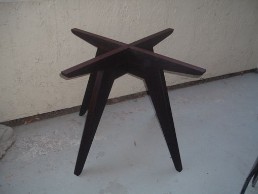 Custom Made "Stark Trek" Extended Teepee Table Base In Wenge For 48" Base