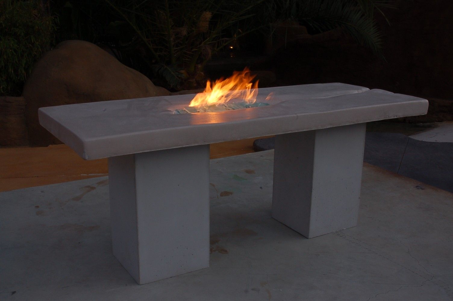 Hand Made Custom Cast Concrete Patio Fire Table By Concrete Jungle