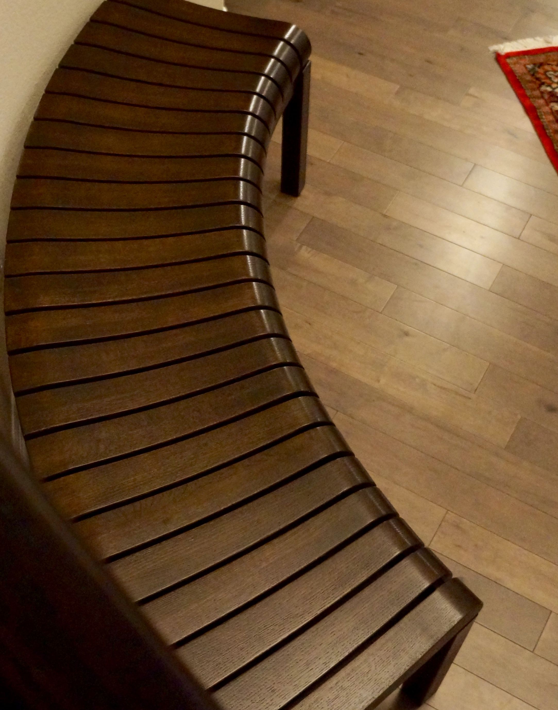 Custom Made Curved Hallway Bench by Gerspach Handcrafted Woodworks Llc