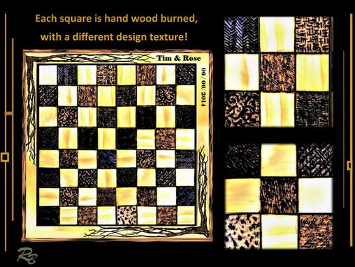 Custom Made Chess Board, Chessboard, Custom, Hand Created, Wood Burned, Wood Anniversary Gift, Husband Gift