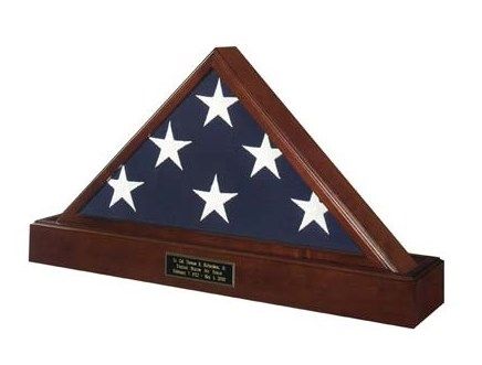 Custom Made Marine Corps Flag And Pedestal Case