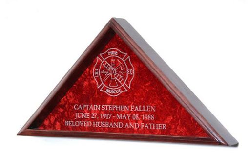 Custom Made Firefighter Flag Display Case