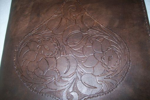 Custom Made Custom Leather Portfolio With Sheridan Ornament