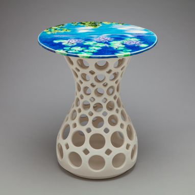 Custom Made Ceramic Side Table Hourglass