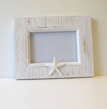 Custom Made Decor And Housewares - Whitewashed Beach Cottage Photo Frame