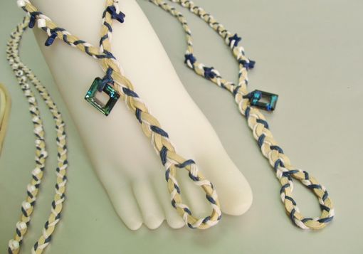 Custom Made Barefoot Sandals.Toe Thongs. Boho. Dancer Jewerly. Made In Maui.