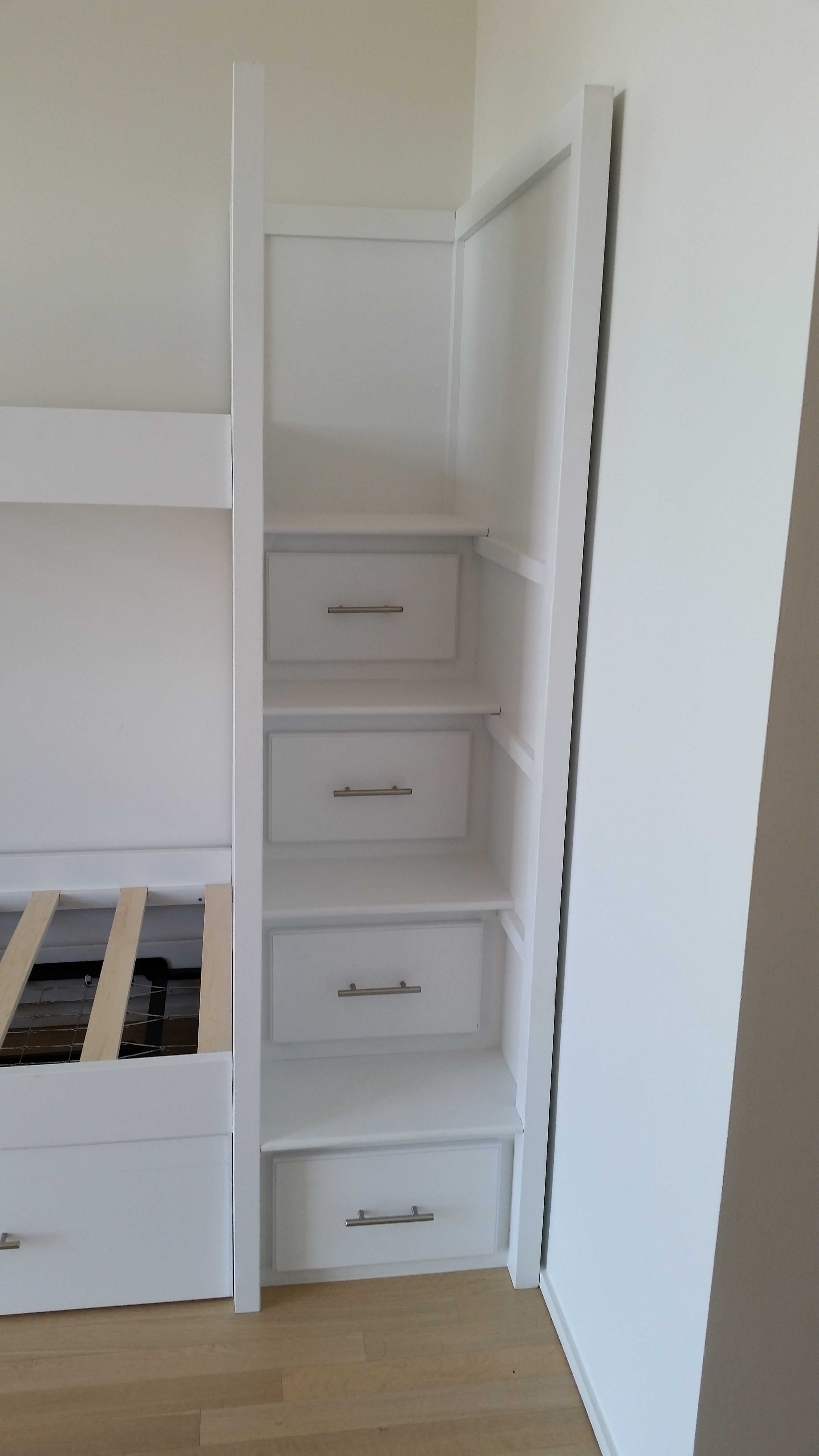 Hand Made Twin Over Twin Bunk Bed With PopUp Trundle, Stairs And Desk