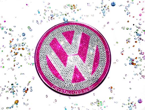 Custom Made Pink Volkswagen Emblems Car Bling Bedazzled Vw Badges Genuine European Crystals