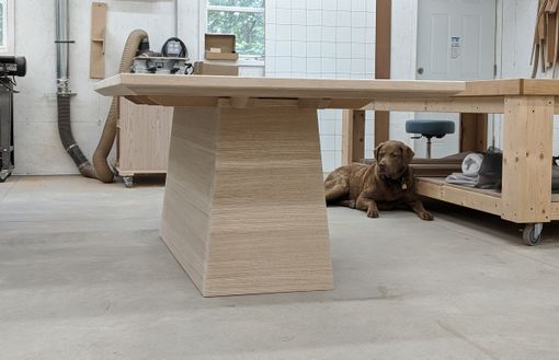 Custom Made Modern White Oak Dining Table