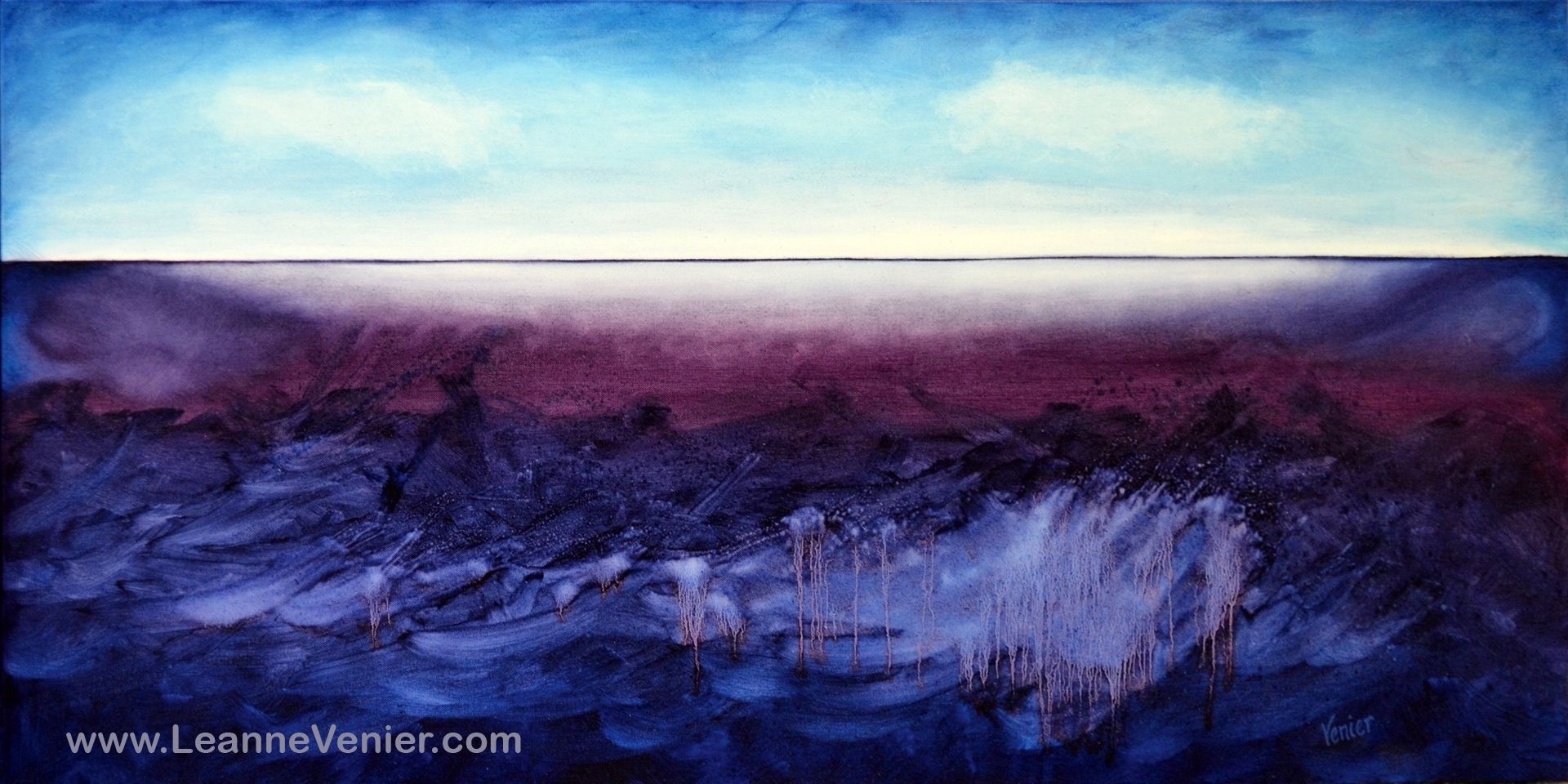 Hand Made Abstract Art Indigo, Blue & Violet Calming Series