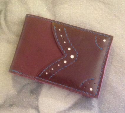Custom Made Mens Credit Card Wallet With Brogue Styling