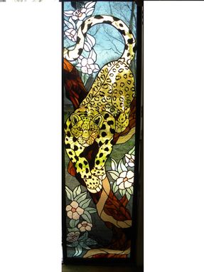 Custom Made Stained Glass Window Of A Leopard Window Has Sold.