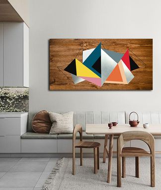 Custom Made Geometric Illumination 48x24 - Wood Wall Art, Metal Wall Art, Modern Wall Art, Wall Decor