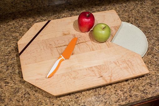 Custom Made Geometric Maple Cutting Board With Walnut Inlay
