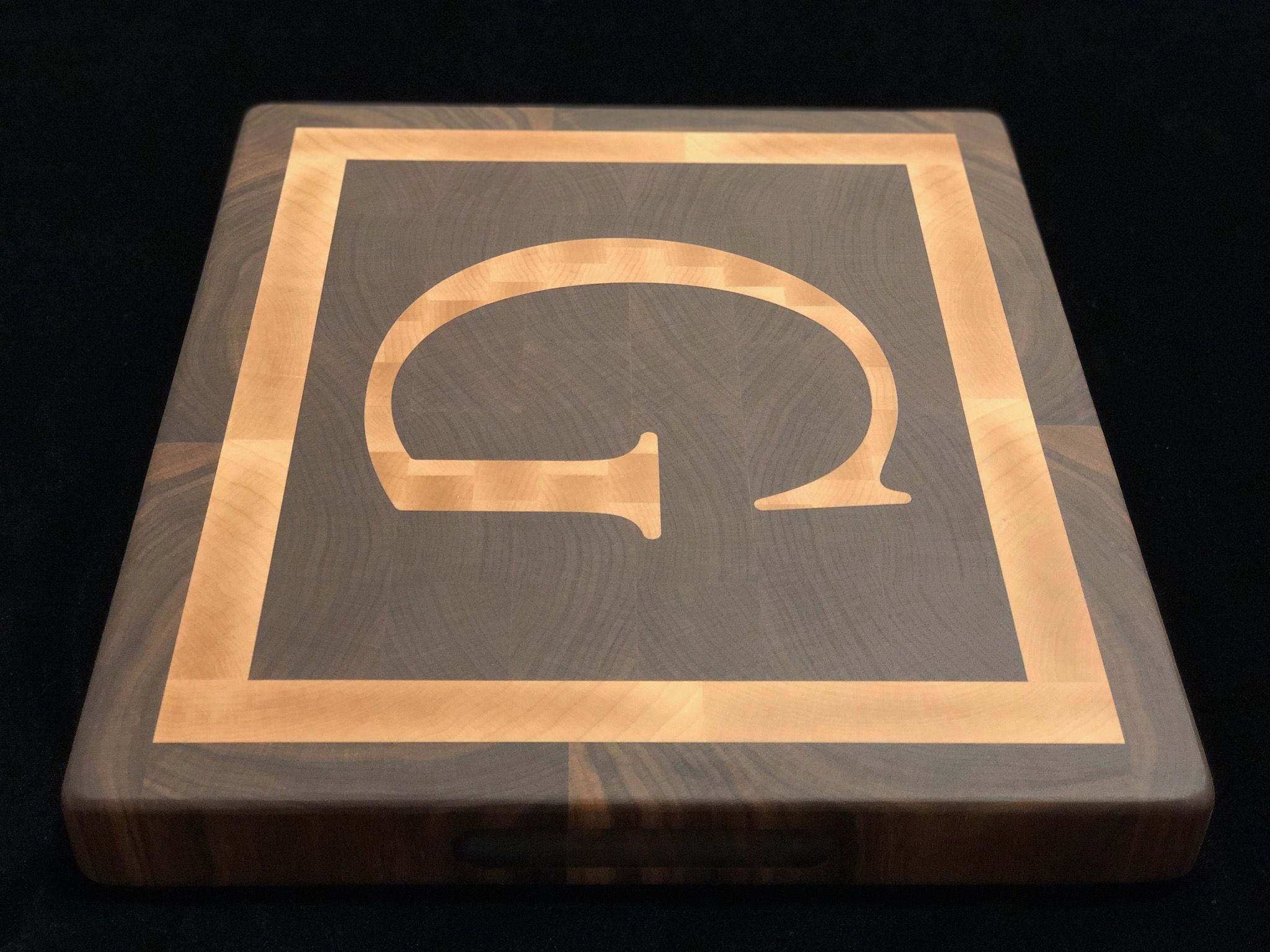Buy Hand Crafted Black Walnut End Grain With Maple Monogram Made To Order From Magnolia Place 