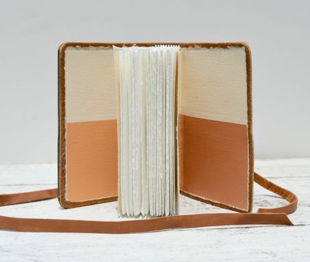 Custom Made Leather Bound Handmade Journal Western Travel Diary Silkscreen Art Notebook