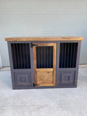 Custom Made Dog House, Single Dog Crate W/ Swing Doors, Farmhouse Dog Crate