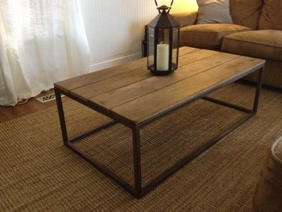 Hand Made Welded Base Coffee Table With Reclaimed Wood Top by Elemental ...