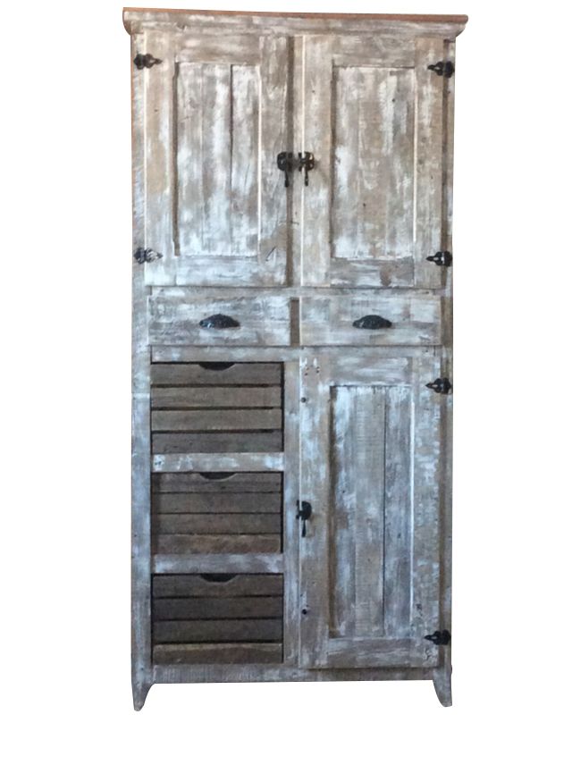 Pantry Cabinet In Reclaimed Wood Style, Rustic Wood Armoire