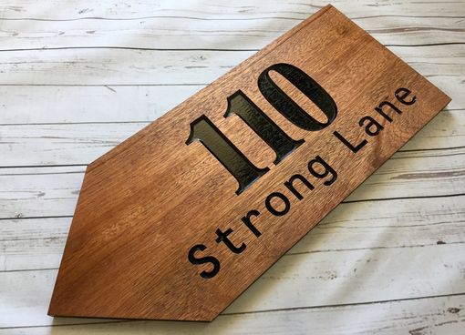 Custom Made Custom Wood Sign With Arrow, Outdoor Directional Sign, Address Sign With Arrow