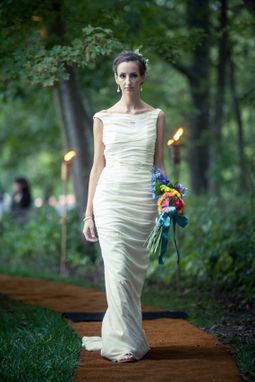 Custom Made Willow Ruched Sheath Eco Wedding Gown