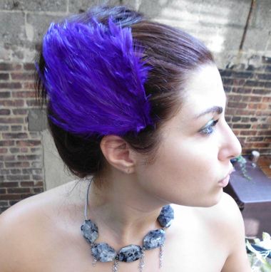 Custom Made Sale Purple Feather Hair Fascinator