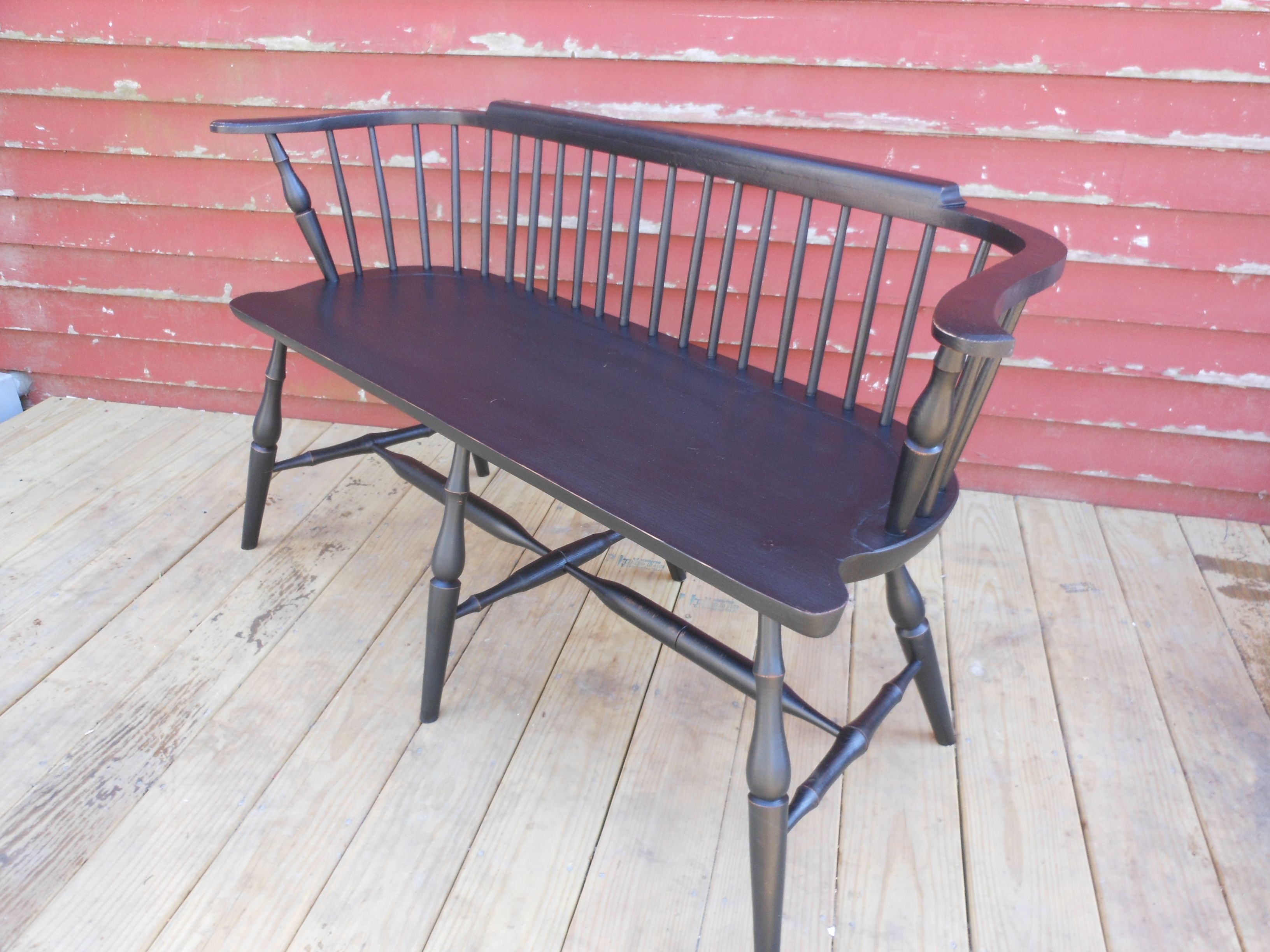 Hand Crafted Southern Pennsylvania LowBack Windsor Settee 17701780