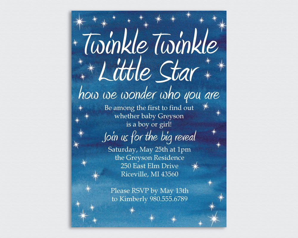 Custom twinkle store little star invitations