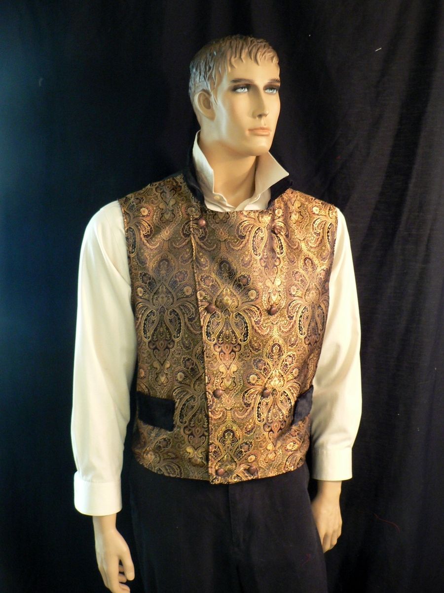 Hand Made Steampunk/Victorian Men's Gold Brocade Vest by Khloes Custom ...