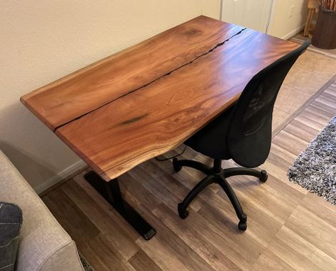 Custom Made Height Adjustable African Mahogany Desk