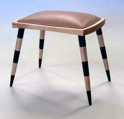 Custom Made Striped Leather Stool