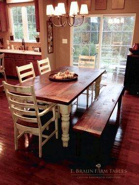 Custom Made Farmhouse Table, Authentic Reclaimed Barn Wood