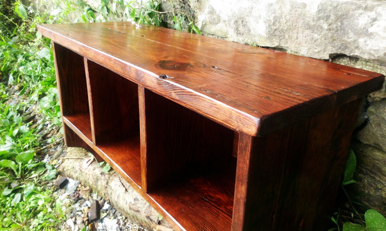 Buy Hand Made Reclaimed Pine Cubby Coat Rack With A Double Row Of Hooks