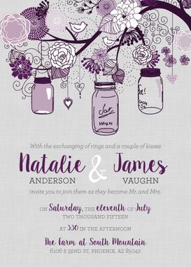 Custom Made Mason Jar Wedding Invites